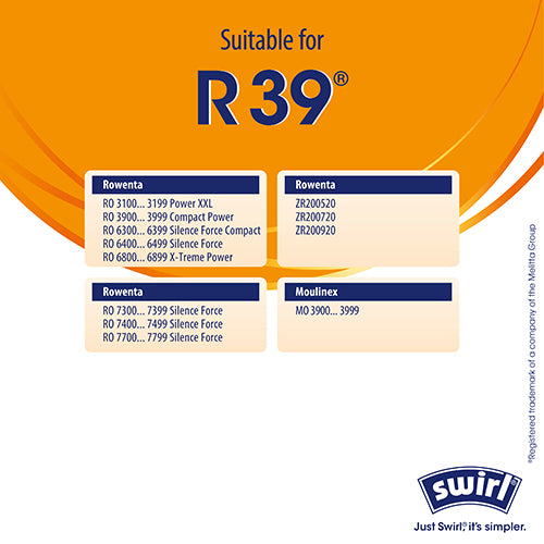 SWIRL® SAC ASPIRATEUR R39® (10 sacs + 2 déos)