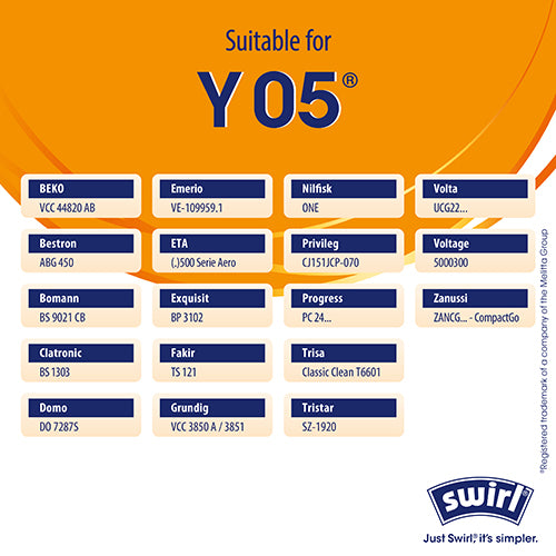 SWIRL® SAC ASPIRATEUR Y05® (10 sacs + 2 déos)