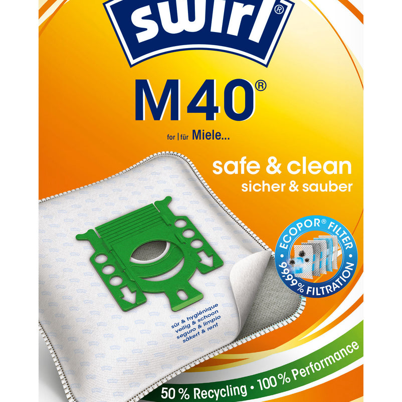 SWIRL® SAC ASPIRATEUR M40® (10 sacs + 2 déos)